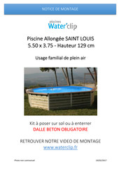 Water'Clip SAINT LOUIS 5.50 x 3.75 Notice De Montage