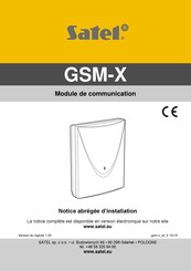 Satel GSM-X Notice D'installation Abrégée
