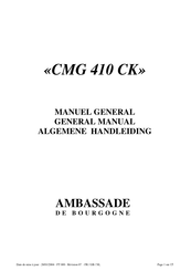 Ambassade de Bourgogne CMG 410 CK Manuel General