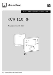 elm.leblanc KCR 110 RF Notice D'installation Et D'utilisation