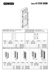 Gewiss 47 CVX 630M Serie Instructions D'installation