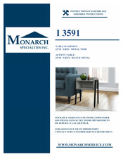 Monarch Specialties I 3591 Instructions D'assemblage