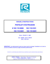 Rexson 103 110 0301 Manuel D'instructions