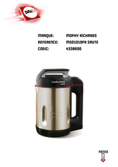 Morphy Richards Saute & Soup M501019FR Mode D'emploi