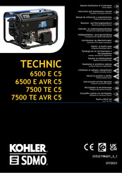 SDMO KOHLER TECHNIC 7500 TE C5 Manuel D'utilisation Et D'entretien