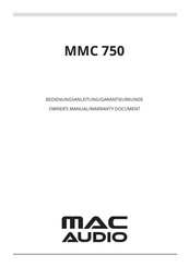 MAC Audio MMC 750 Mode D'emploi