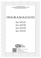 Gessi INGRANAGGIO 63542 Mode D'emploi