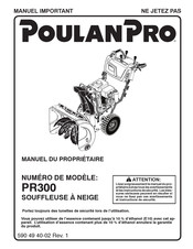 Poulan Pro PR 300 Manuel Du Propriétaire