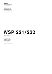 Gaggenau WSP221130 Notice D'utilisation