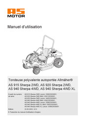 As Motor AS 915 Sherpa 2WD Manuel D'utilisation