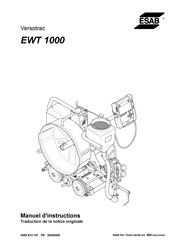 ESAB Versotrac EWT 1000 Manuel D'instructions