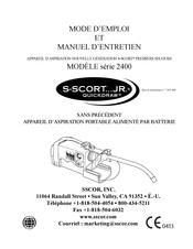 SSCOR Quickdraw 2400 Serie Mode D'emploi Et Manuel D'entretien