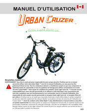 Green Light Cycle Urban Cruzer Manuel D'utilisation