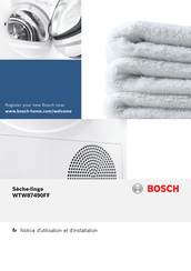 Bosch WTW87490FF Notice D'utilisation Et D'installation