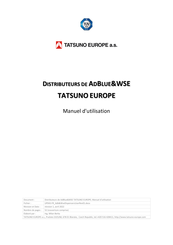 Tatsuno Europe SHARK JUNIOR ADBLUE Manuel D'utilisation