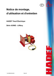 HADEF Liftboy 43/86E Serie Notice De Montage, D'utilisation Et D'entretien