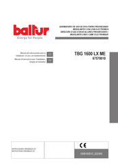 baltur TBG 1600 LX ME Manuel D'instructions Pour L'installation, L'emploi Et L'entretien