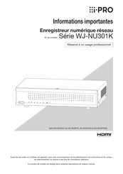 i-PRO WJ-NU301KG Informations Importantes