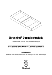 Ehrenkind BSL-Buche-200X90-W Instructions De Montage