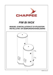 Chappee PIM BI INOX Manuel D'installation Et D'utilisation