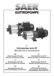 SAER Elettropompe OP32R/5 Manuel D'emploi Et D'entretien