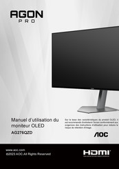 AOC Agon PRO AG276QZD Addendum Au Manuel D'utilisation