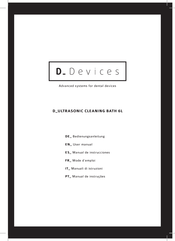 D Devices Ultrasonic Cleaning Bath 6L Mode D'emploi