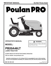 Poulan Pro PB20A46LT Manuel De L'opérateur