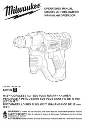 Milwaukee M12 2412-22XC Manuel De L'utilisateur