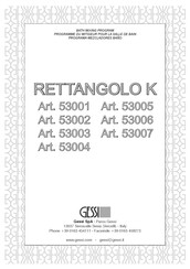 Gessi RETTANGOLO K 53004 Mode D'emploi