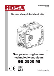 Mosa GE 3500 MI Manuel D'emploi Et D'entretien