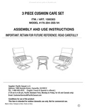 Pacific Casual 176-204-3SS-V4 Instructions De Montage Et D'utilisation