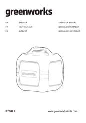 GreenWorks BTG901 Manuel D'opérateur