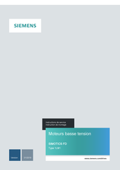 Siemens SIMOTICS FD 1LM1 Instructions De Service