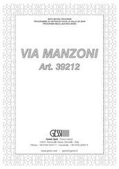 Gessi VIA MANZONI 39212 Mode D'emploi