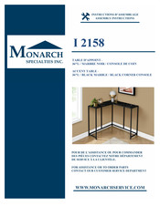 Monarch Specialties MONI2158 Instructions D'assemblage