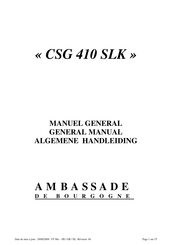 Ambassade de Bourgogne CSG 410 SLK Manuel General