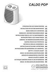 Olimpia splendid CALDO POP Mode D'emploi Et D'entretien