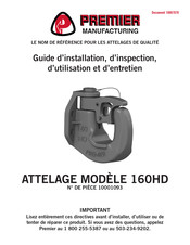 Premier Manufacturing 160HD Guide D'installation, D'utilisation Et D'entretien