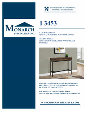 Monarch Specialties MONI3453 Instructions D'assemblage