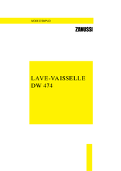 Zanussi DW 474 Mode D'emploi