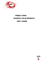 Lenovo C30 Serie Guide D'utilisation