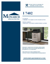 Monarch Specialties I 7402 Instructions D'assemblage