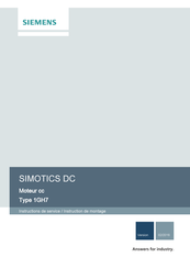 Siemens SIMOTICS DC 1GH7 Instructions De Montage