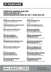 Parkside PASA 20-Li B2 Traduction Des Instructions D'origine