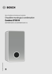 Bosch Condens 8700i W GC8700iW 35/50 C 31 Notice D'installation Et D'entretien Pour Le Professionnel