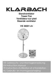 KLARBACH VS 36001 ch Instructions D'utilisation Et D'installation