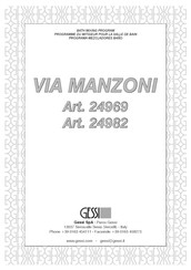 Gessi VIA MANZONI 24969 Mode D'emploi