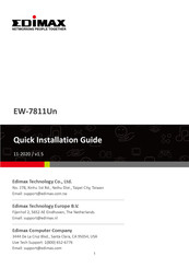 Edimax EW-7811Un Guide D'installation Rapide