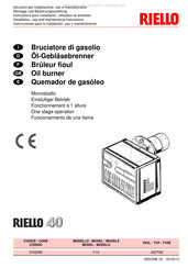 Riello 40 F10 Instructions Pour Installation, Utilisation Et Entretien